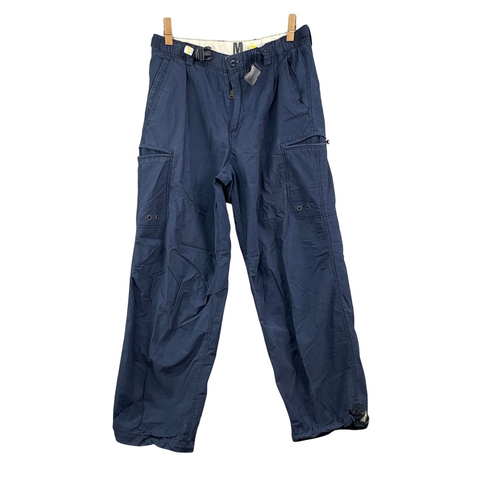 Old Navy Cargo Pants Mens Medium Blue Hiking Outdoor Gorpcore Belted Utility